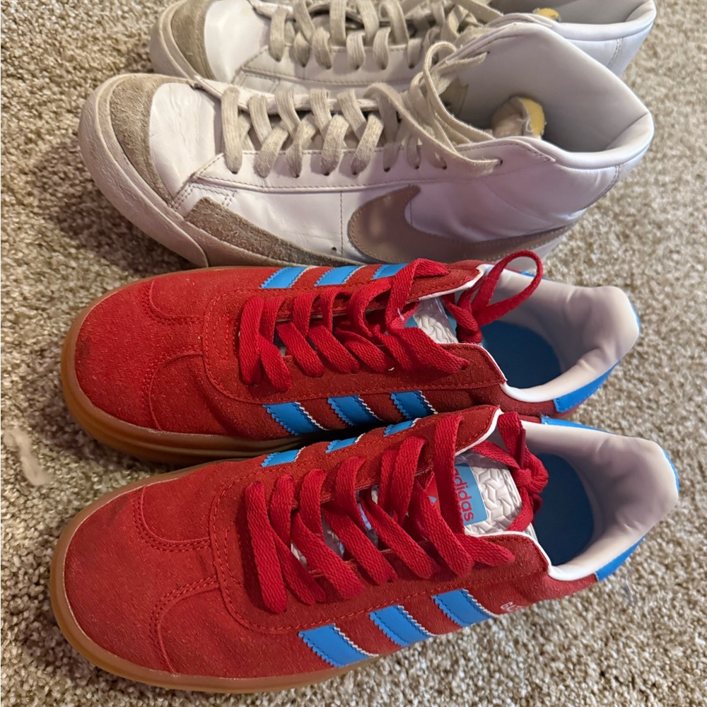 Gazelle size 8, Nike size 9